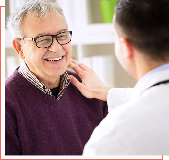 A man is talking to another person in front of him.