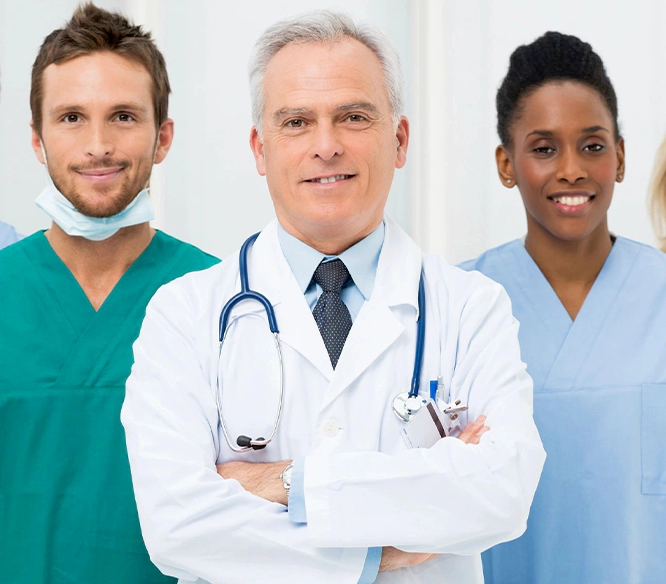 A group of doctors standing next to each other.